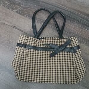 Longaberger Small Brown Gingham Bag